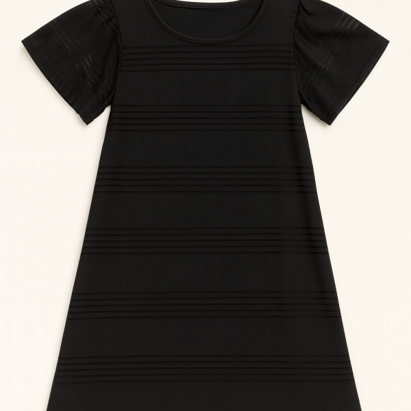 PRETO - Vestido 4You com Nervuras